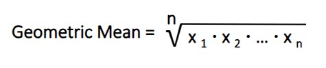 geometric mean formula with root symbol