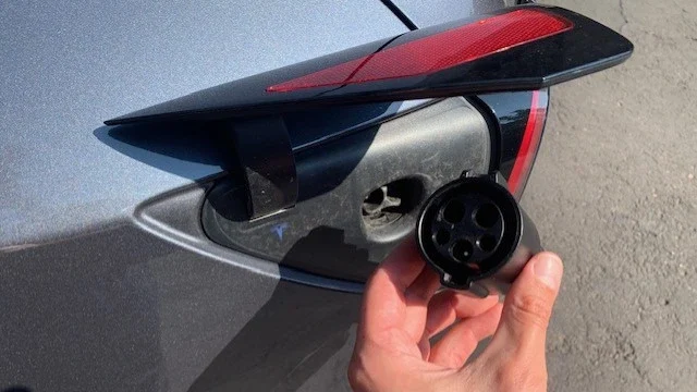 Tesla charger lock ring works on J1772 adapter