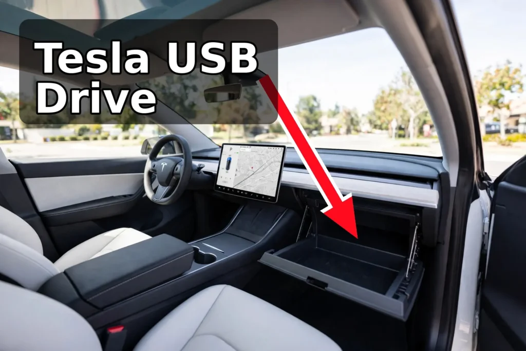 USB drive for Tesla Model Y in glove box